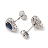 Ion Plating(IP) 304 Stainless Steel Heart Stud Earrings EJEW-C099-13PG-04-3