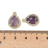 Natural Amethyst Faceted Teardrop Pendants G-U028-02G-03-3