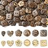 120Pcs 6 Styles Coconut Buttons BUTT-CJ0001-10-1