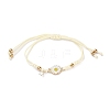 Sunflower Alloy Enamel Charms Braided Bracelets LS-BJEW-A016-01B-1