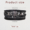 1Pc Cowhide & Imitation Leather Cord Knitted Multi-strand Bracelets AJEW-GF0011-50A-2