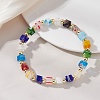 Handmade Millefiori Glass & Non-magnetic Synthetic Hematite Beaded Bracelets BJEW-JB13569-1