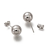 304 Stainless Steel Ball Stud Earrings EJEW-L254-01A-P-2