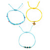 Summer Beach Style Adjustable Synthetic Green Turquoise Imperial Stone Beaded Bracelet Set UQ9789-1-2