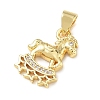 Brass Micro Pave Clear Cubic Zirconia Pendants KK-A303-05I-G-2
