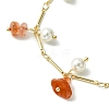 4Pcs 4 Style Natural Mixed Gemstone Chips & Shell Pearl Charm Bracelets Set for Women BJEW-TA00359-3