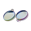 Ion Plating(IP) 304 Stainless Steel Pendant Cabochon Settings X-STAS-H383-12M-3