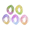 Spray Painted Two Tone Transparent Acrylic Linking Rings OACR-S036-001A-N-2