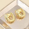 Twisted Brass Stud Earrings for Women KK-CBAD851-22G-2