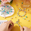 90Pcs 9 Colors Pearlized Glass Pearl Connector Charms PALLOY-TA0002-49A-5