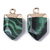 Synthetic Malachite Pointed Pendants G-N326-34G-2