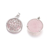 Natural Rose Quartz Pendants G-L512-J01-2