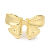 Bowknot Brass Open Cuff Rings for Women RJEW-C098-12G-2