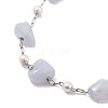 Natural White Jade Nuggets Link Chain Necklaces NJEW-H041-06P-01-2