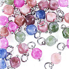 30Pcs Natural Colorful Tourmaline Dice Charms PALLOY-TA00366-2