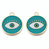 Rack Plating Alloy Enamel Pendants PALLOY-N172-060B-1