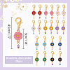 20Pcs 10 Colors Flower Alloy Enamel Pendant Stitch Markers HJEW-NB00034-2