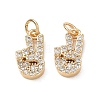 Brass Micro Pave Clear Cubic Zirconia Pendants CU-CBA3F77-06G-1