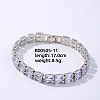 Brass Rhinestone 2-Strand Rectangle Link Bracelets for Women XO6953-7-1