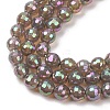 Electroplated Natural Agate Beads Strands G-B191-A07-6mm-03-3