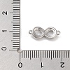 Brass Pave Clear Cubic Zirconia Infinity Connector Charms KK-M293-46P-3