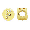 Brass Micro Pave Clear Cubic Zirconia Beads KK-T030-LA843-FX3-2