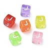Spray Painted Transparent Acrylic Beads MACR-K365-07J-1