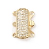 Brass Micro Pave Clear Cubic Zirconia Box Clasps KK-L255-02G-03-1