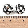 Printed Wood European Beads WOOD-G029-04-3