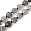 Natural Tourmalinated Quartz Beads Strands G-B094-A25-01-2