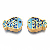 Rack Plating Alloy Enamel Beads ENAM-N056-037A-2