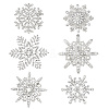 6Pcs 6 Styles Snowflake Alloy Lapel Pins for Backpack Clothes JEWB-DC0001-32-1