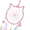 Woven Net/Web with Feather Hanging Suncatchers HJEW-F024-03A-3