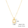 Titanium Steel Hollow Rectangle Pendant Necklaces with Cable Chains SM4957-2-2