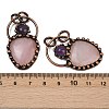 Natural Rose Quartz & Natural Amethyst Pendants G-Z101-06R-07-3