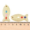 Brass Enamel Pendants KK-C162-059G-3