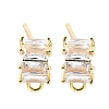 Brass Clear Cubic Zirconia Stud Earring Findings KK-A238-01A-G-1