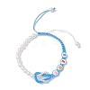 2Pcs ABS Plastic Imitation Pearl Beads Braided Bead Bracelets for Women BJEW-JB13062-3