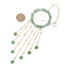 Wire Wrapped Natural Green Aventurine Chips Ring Hanging Ornaments HJEW-JM02371-04-3