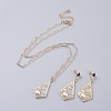 Epoxy Resin Dangle Earring & Pendant Necklace Jewelry Sets SJEW-JS01034-04-1