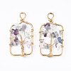 Natural Fluorite Pendants G-T131-93B-02-2