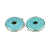 Dyed ynthetic Turquoise Donut Big Pendants TURQ-T004-21-2