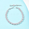 Platinum Tone Brass Micro Pave Cubic Zirconia Tennis Bracelets BJEW-B160-02P-01-2