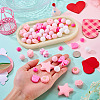 60Pcs Silicone Beads for DIY Big Themed Jewelry SIL-TA0003-37-7