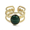 Oval Natural Malachite Finger Rings RJEW-N046-06B-G-1