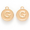 Golden Plated Alloy Enamel Charms X-ENAM-S118-06G-1