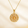 Vintage Brass Pave Cubic Zirconia Hollow Round Religion Virgin Mary Pendant Necklaces for Women LS-EZ3168-1-2