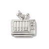 Brass Micro Pave Clear Cubic Zirconia Charms KK-A273-17P-1