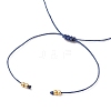 Natural Round Aquamarine Beads Braided Bead Bracelets for Women BJEW-JB11655-03-4
