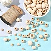 400Pcs 5 Styles Natural Unfinished Wood Beads WOOD-YW0001-64-4